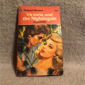 Harlequin Romance "Victoria and the Nightingale" Vintage Paperback - Coral Cover